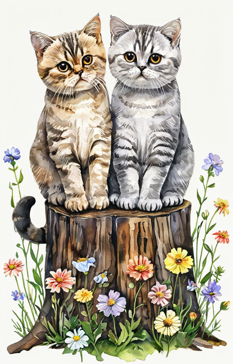 masterpiece,best quality,<lora:tbh31-sdxl:0.9>,illustration,cat portrait of family