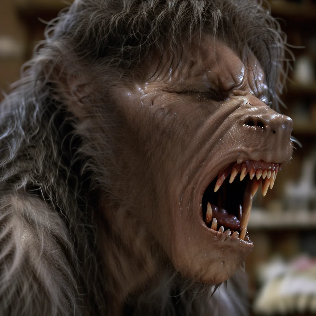 awil, a werewolf, transformation, extremely sweaty, highly detailed, extreme detail, realistic,