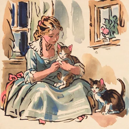 jchadel girl with a kitten in the room<lora:jchadel:1>