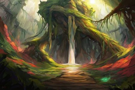 8K, score_9, score_8_up, score_7_up, acient ruins, powerful, the lush jungle, dense forest, expensive jewelry, BREAK , green life magic, volumetric lighting, in the wilds, lots of vines, beautiful face, zPDXL , detailed face, realistic, lens flare, low wide angle, (sharpness in detail:1.1), Canon EOS 5D Mark IV, masterpiece, 35mm photograph, <lora:add-detail-xl:0.6>