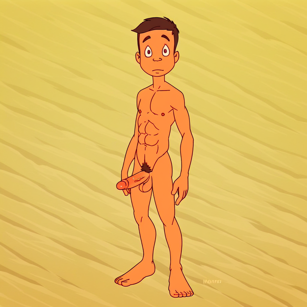 Norton, 1boy, male focus, solo, brown hair, pubic hair, completely nude, abs, penis, balls, standing,  hard penis, score_9, score_8_up, score_7_up, score_6_up <lora:vinceteaa_020_04v2-step00000400r:1> good face, good eyes, looking at viewer, full body, standing,
