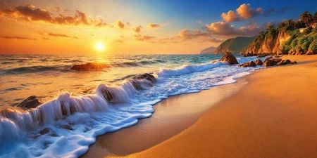 Realistic seascape,sunset by the sea,soft,golden lighting,warm colors,highly detailed,real photograph,<lora:HMSG黿XL-000001:0.8>,reality,hd-hlh-3h,<lora:å
å½±XL:1>,