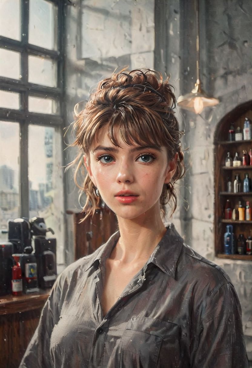 ((a beautiful woman in a Hair Salon, red and dark gray color Palette, urban city  window view)), 
bust shot, close-up lips, 
modern interior design, cyberpunk, 
Recliner|Dressing table|Table lamp|Screen|Monitor|Signboard_Details,
Metal|Glass|Leather|Textiles|Carpet|Pillow_Texture,
perfect blonde hair, 
(modern photo, fashion dress up:1.1), 24mm, (analog, cinematic, film grain, hazy atmosphere, detailed eyes, (seductive), (epicPhoto), (looking at viewer), (cinematic shot:1.3),
ac_neg1, great lighting, extremely detailed, happy, Hair Salon, impressionist painting, zoya
