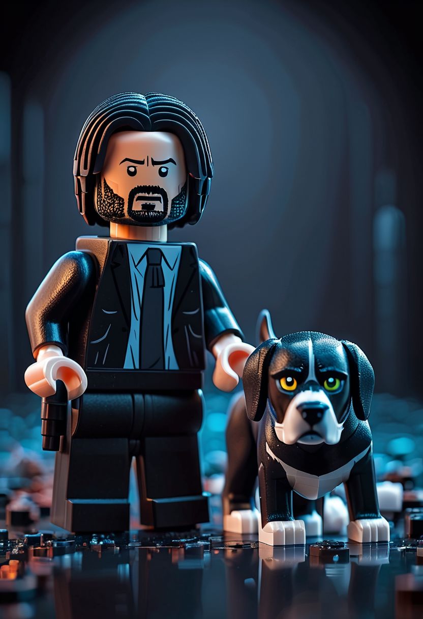 Lego John wick and dog