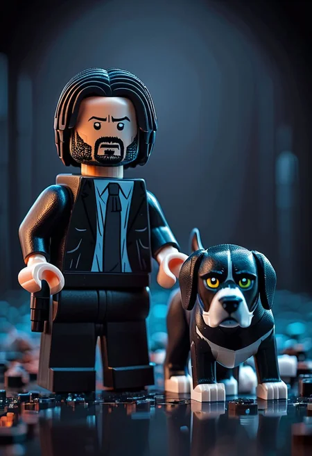 Lego John wick and dog