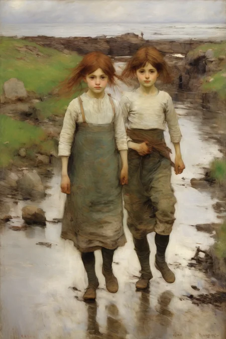 <lora:William McTaggart Style:1>William McTaggart Style - artwork by Jules Bastien-Lepage