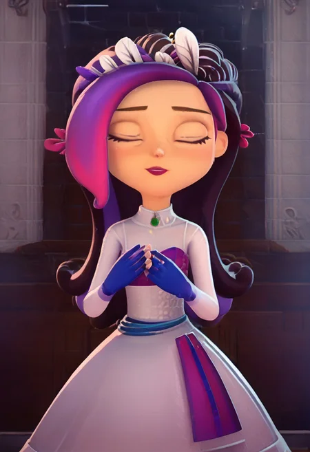 Lovely. Wedding dress. Closed eyes.