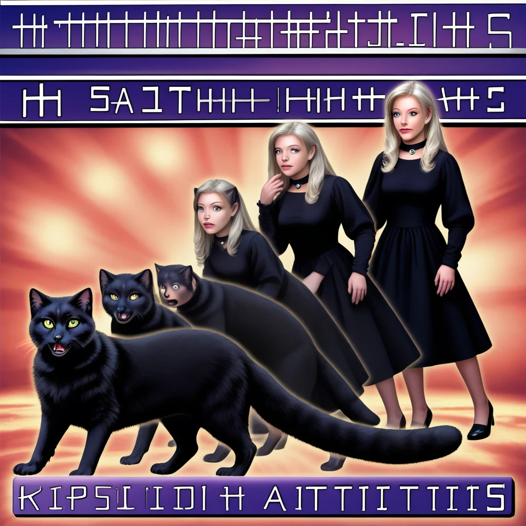 <lora:Animorph_-_pony:1> animorph, girl, morph, black cat , left to right transformation, multiple people, 4 stage transformation, gradual transformation, book cover