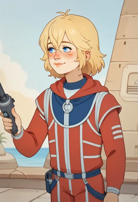 score_9, score_8_up, score_7_up
outdoors, fantastic jungles
alisattp, 1girl, solo, blonde hair, blue eyes, blush stickers, light smile, hair between eyes, bangs, red bodysuit, <lora:alisattp_pdxl-000009:1>
laser gun in hand, looking around