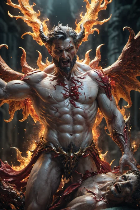 by Peter Paul Rubens,the fall of lucifer,, Ultra-HD-details, glow effects, godrays, Hand drawn, render, 8k, octane render, cinema 4d, blender, dark, atmospheric 4k ultra detailed, cinematic, Sharp focus, big depth of field, Masterpiece, colors, 3d octane render, 4k, concept art, trending on artstation, hyperrealistic, Vivid colors, extremely detailed CG unity 8k wallpaper, trending on CGSociety, Intricate, High Detail, dramatic