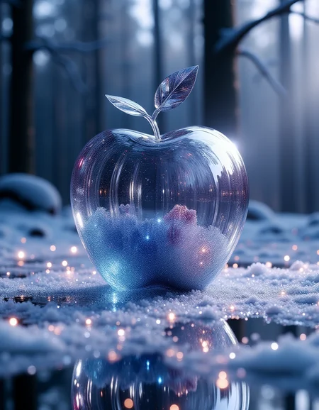 apple, infinity mirror, infinity reflection, ziprealism, crystalz <lora:ral-crystalz:1>