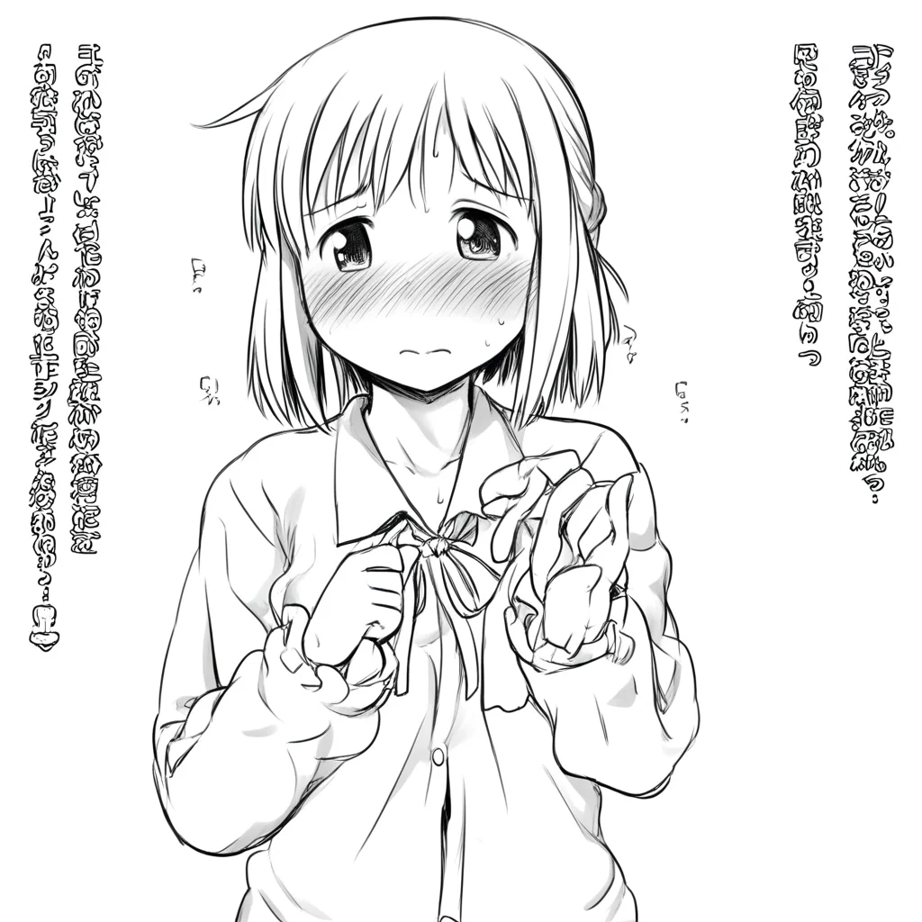 774 (nanashi), 1girl, solo, monochrome, blush