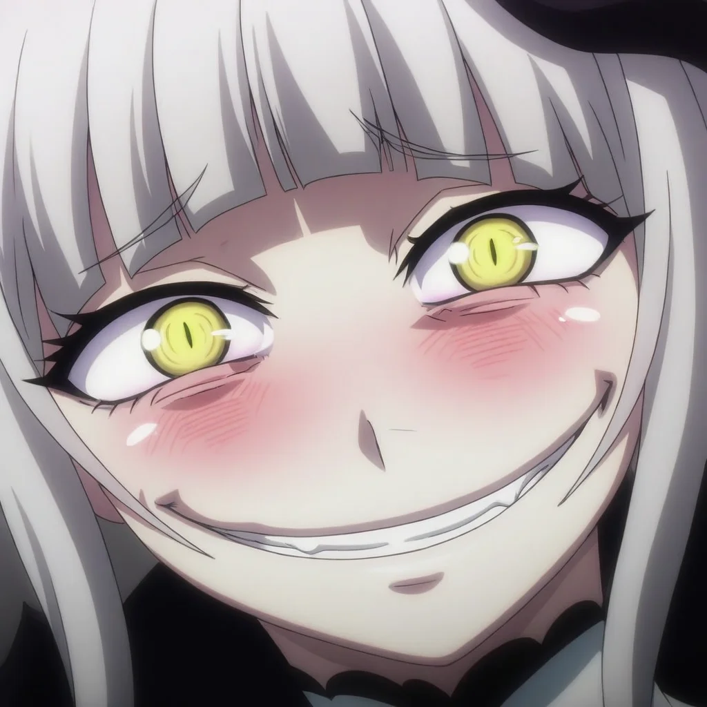 1girl, evil smile, smug, horny, blush, aroused