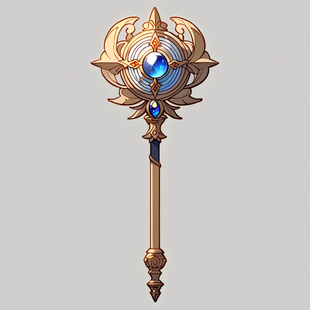 a staff,
white background, simple background, detailed anime style,game icon, 
<lora:anime_game_icon:1>