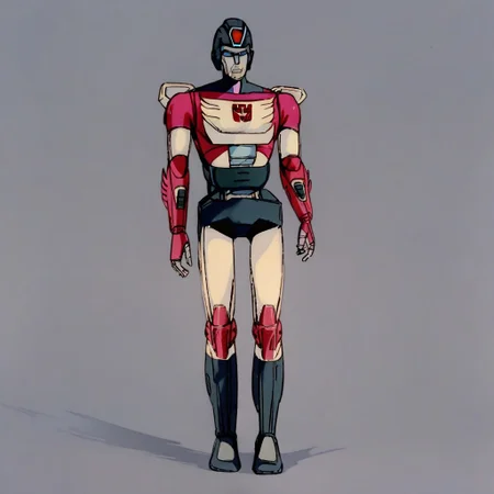 Score_7_up, score_8_up, 2d, source_cartoon, TOptimus, robot, no face, full body,, legs, feet,, simple background, Transformers, Animation, <lora:Transformers 86 FT-000005:1>