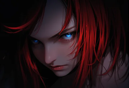 bv-anibrush. A half-body shot of a stunning beautiful young woman in photorealstic style. The scene is dark., <lora:bv-anibrush-v1-flux.safetensors:1.0:1.0>