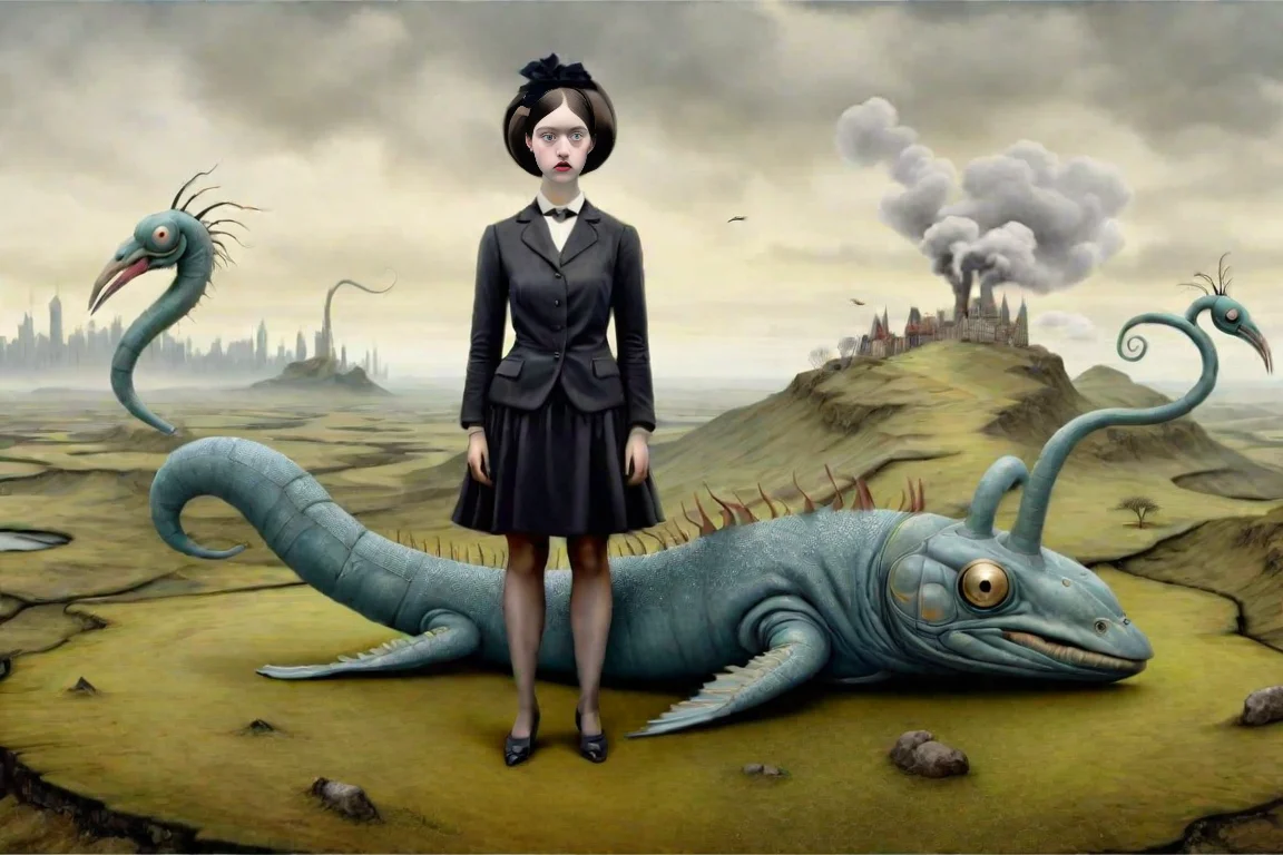 <lora:Surreal_XL:1>, surreal-xl, absurd, bizarre, eerie, fanciful, fantastic and ludicrous, interesting things and people