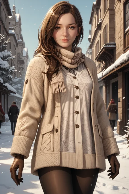 score_9, score_8_up, score_7_up,
<lora:REVMia:0.8>
REVMia, 1girl, brown hair, brown eyes, long hair, looking at viewer, winter clothes, scarf, gloves, black pantyhose, snow, outdoors, city, standing, cowboy shot