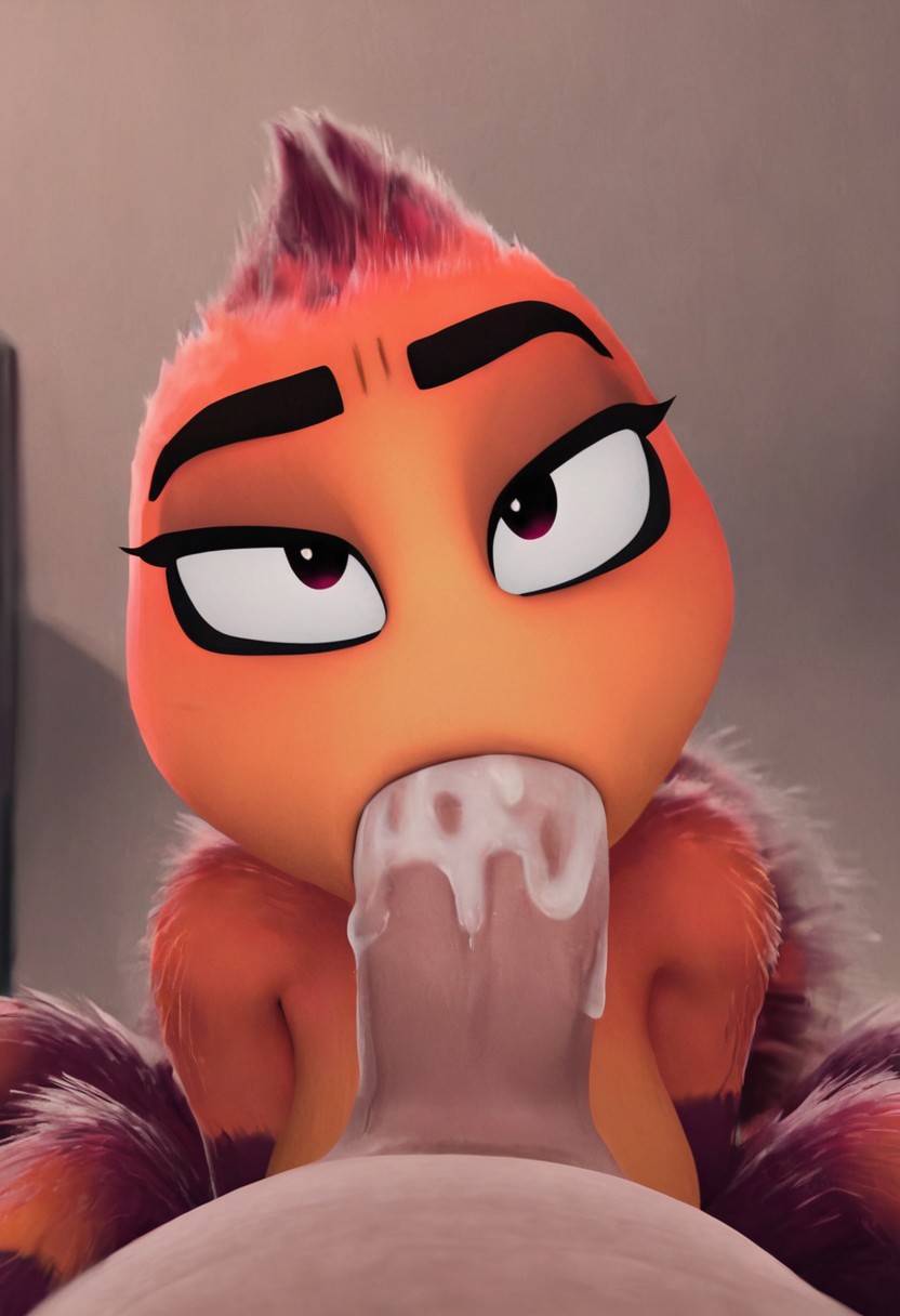 Mstarantula, orange fur, spider, 3D, cgi, female, furry, no humans, huge breasts, seductive, bedroom eyes, boobs, bust, sucking dick, deepthroating penis, cum, semen, giving viewer a blowjob, penis in mouth, viewer pov, 1girl, female focus, looking up at viewer, naked, indoors, daylight, best quality, 4K, fuzzy body, blu ray, masterpiece, absurd res,