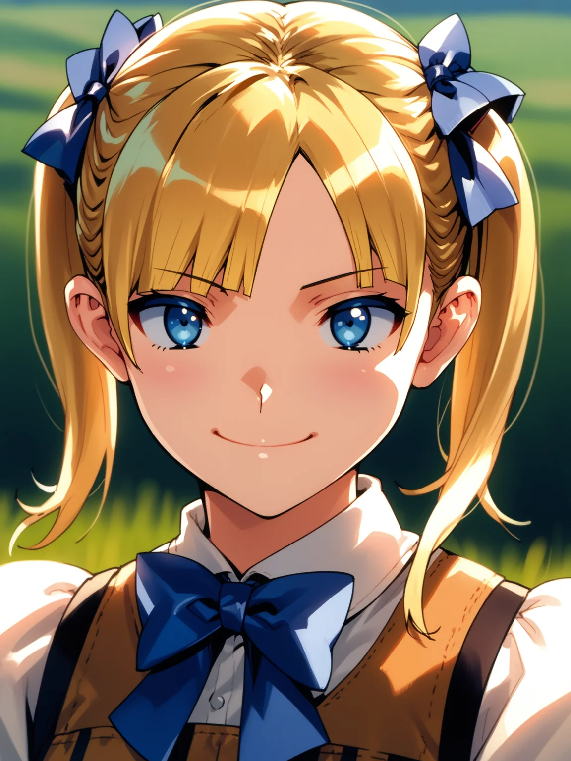 (cowboy shot, solo focus:1.2) <lora:happy_tentacle-rina-v0.3-000034:0.9>, ht_rina, blonde hair, twintails, , hair bow, blue bow petite, ( :1.1) ( ( head tilt :0.8) , , ( :1.2) , evil smile , :1.1) , outdoors, vegetation, ( :1.1), , (day :0.6), (blue sky:0.6) , (:0.5), people , (medieval :0.9), (field :1.2) (( from below :1) :0.8) score_9, score_8_up, score_7_up, score_6_up, score_5_up, score_4_up, ( [(realistic, photorealistic:1.3):(realistic:1.2):16] [(3d:1.2)::14] :1) <lora:LUUNA's Lunas-NijiJourney-SDXL-B2:0.35>, nijijourney <lora:prgfrg23's Counterfeit-V3.0 Style SDXL_LoRA_Pony Diffusion V6 XL:0.5> <lora:mfcg's mfcgXL:0.12> <lora:reweik's gyokai(himehajime)_PonyXL_style_v01:0.14>
