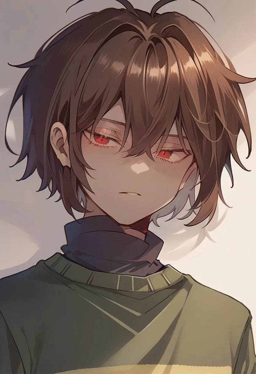 score_9, score_8_up, score_7_up ,KrisXL11, 1boy, KrisXL11, 1boy, green sweater with yellow stripe, long sleeves, short hair, red eyes, brown hair, hansome face, solo,high detailed face,
<lora:Kris:1.0>