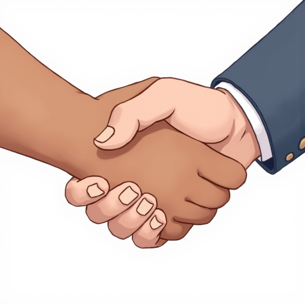 <lora:Hand v2:1>
detailed edges, detailed image, perfection style, A perfect photo of a close up of two people shaking hands, 1girl, simple background, 1boy, white background, feet, fingernails, toes, holding hands, close-up, realistic, detailed face, detailed body, detailed hands, detailed eyes, detailed nose, detailed ears, detailed hair, detailed, perfection, detailed teeth, detailed skin texture, wrinkly, detailed fingers, detailed mouth, beauty, realism, real, detailed hair, detailed pores, detailed background, sharp image, detailed lips, different race, different color, different haircut, different skin tone, different, different people, different pose, perfection style, male focus, multiple boys, 2boys, yaoi, out of frame, hand focus