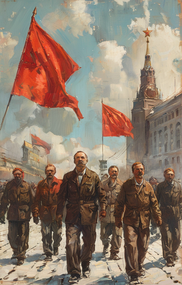 masterpiece,best quality,<lora:tbh262-sdxl:0.9>,illustration, style of soviet portrait of Housework robots