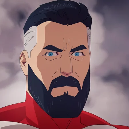 cinematic film still of <lora:Invincible (TV series):0.4>
<lora:detailed:0.4> detailed
<lora:perfection style:0.4> perfect
<lora:PerfectEyesXL:0.3>
<lora:Omni-Man v2:0.9> red white outfit
Omni-Man older a man with a black beard , shallow depth of field, vignette, highly detailed, high budget, bokeh, cinemascope, moody, epic, gorgeous, film grain, grainy
