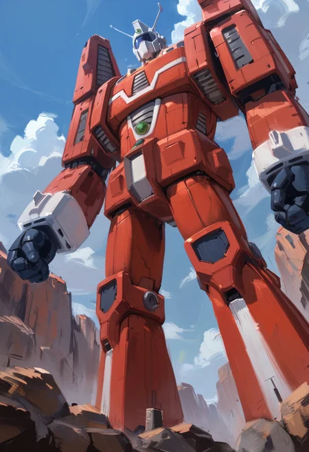 (score_9:0.9),score_8_up,score_7_up,rating_safe,(zPDXL3),(zPDXL),
<lora:Ideon ponyXL v1:0.85>,
science fiction, no humans, solo, clenched hands, cloud, sketch, standing, sky, ideon, 1other, super robot, from below, giantless
