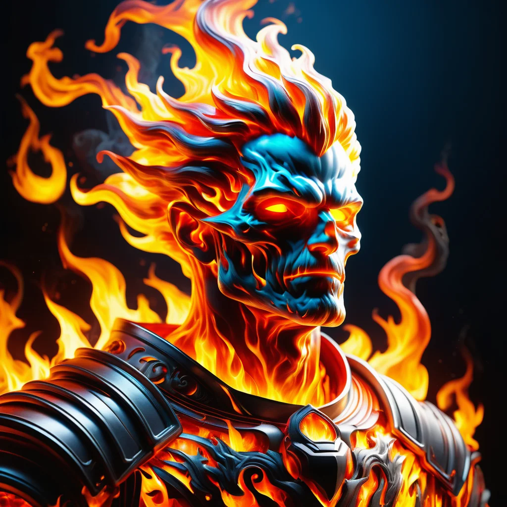 hyper detailed masterpiece, dynamic, awesome quality,DonMF1r3XL made of fire technical challenges gourmet isles <lora:DonMF1r3XL-000006:0.85>
