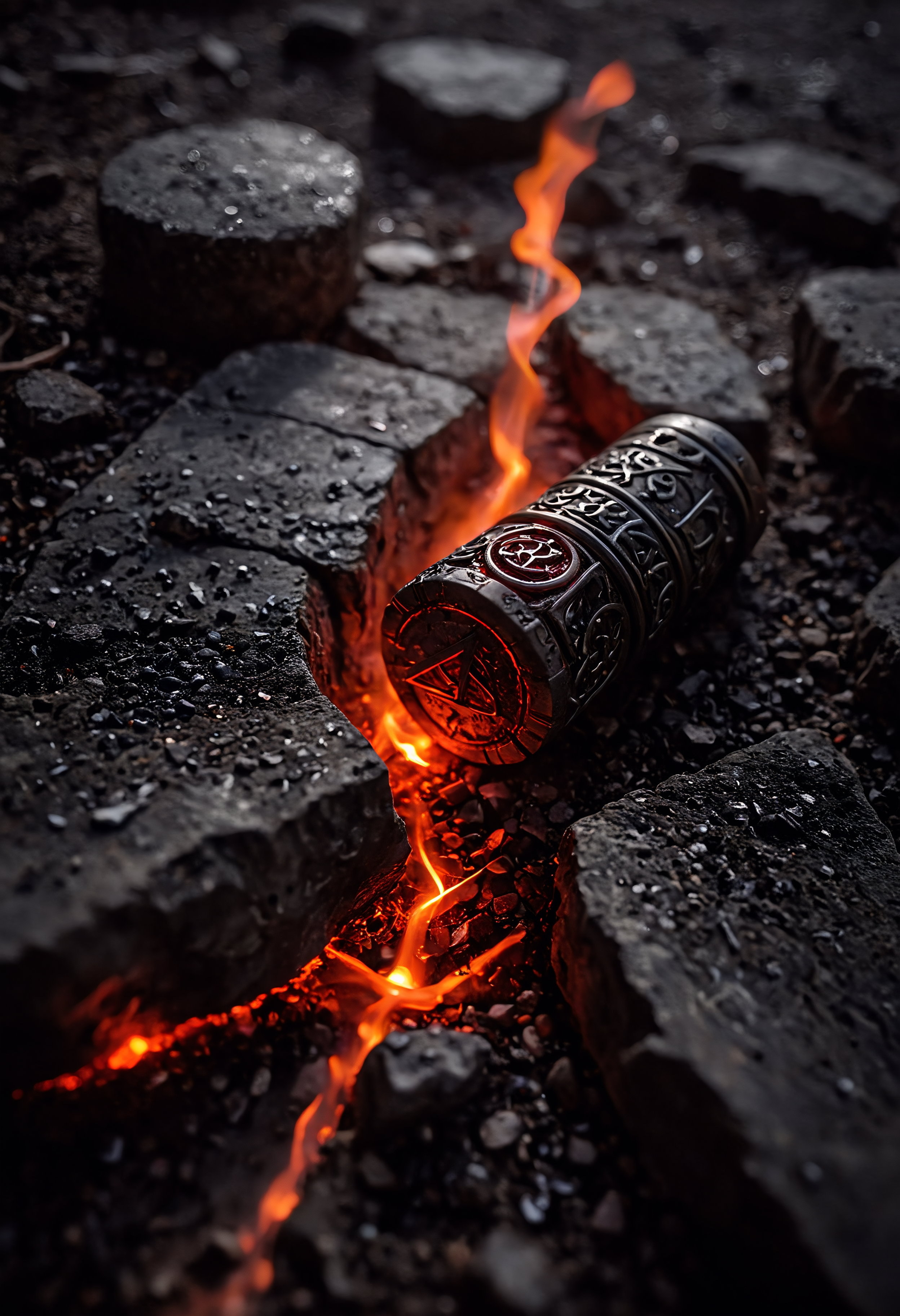 __Camera Views/cameraView/tilt-shift shot__
__200+ (NSFW and SFW)/background/infernal palace__
A precariously balanced shot of the (One Ring:1.3)++, resting on a cracked stone surface. The ring itself appears ancient and worn, its surface etched with barely visible ((<lora:aidmaLightPainting-v0.1:0.5> Light Painting glowing Elvish runes)). Deep shadows cling to its form, hinting at the immense power and corruption it holds. A faint, ((__200+ (NSFW and SFW)/color/Blood Red__ glow)) emanates from within the crack, casting an (__cornf-horror-scene/lighting__ ominous red lightor-scene/lighting/ominous red light__) on the surrounding dust and debris. Intricate details, dark fantasy, muted colors, high resolution, best quality, power, corruption, temptation, ominous, chilling, detailed, dramatic lighting, ((extreme close-up on the glowing runes:1.3)), shallow depth of field, hyperrealistic, texture, __200+ (NSFW and SFW)/detail/Imperceptible detail__.
__200+ (NSFW and SFW)/camera/Canon EOS 5D Mark IV DSLR Camera__, (masterpiece, award winning artwork) many details, extreme detailed, full of details, Wide range of colors, high Dynamic <lora:add-detail-xl:1> <lora:WildcardX-XL-Detail-Enhancer:0.9> <lora:aidma-Image Upgrader-v0.1:1> <lora:SDXLFaeTastic2400:0.085> <lora:MJ52:0.185> <lora:sinfully_stylish_SDKL:0.11> <lora:casting shadow style v2:0.1> <lora:CinematicStyle_v1:0.42> casting shadow style, cucoloris patterned illumination