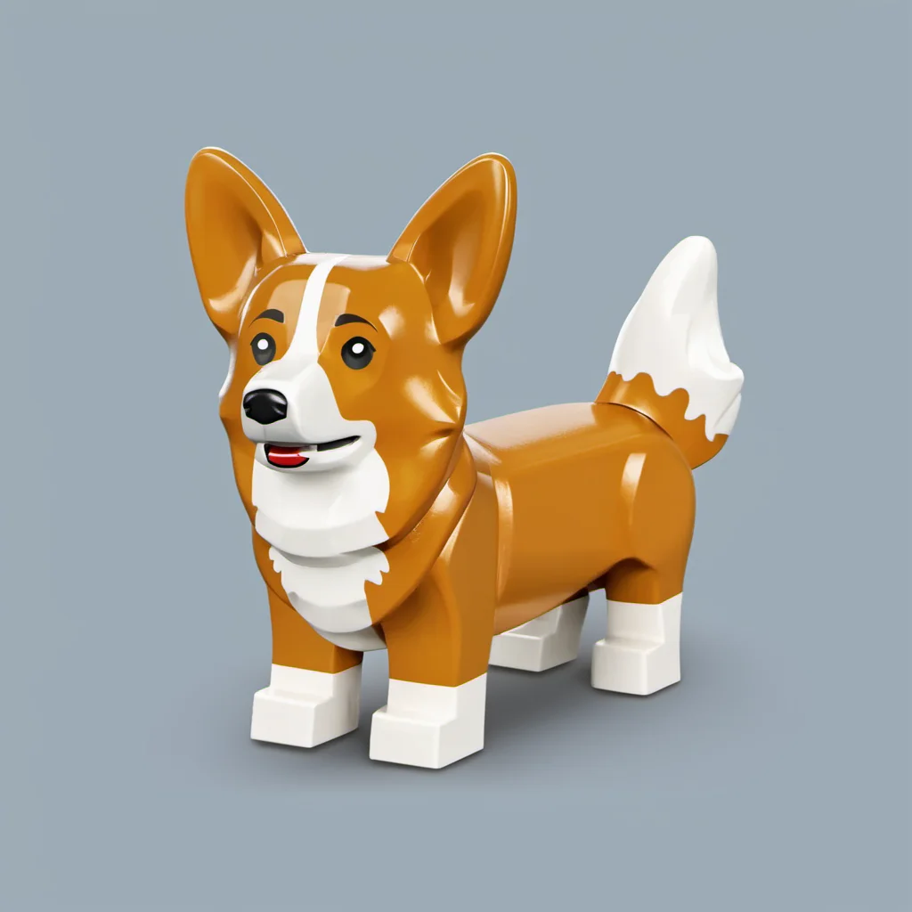 lego minifig of a cute corgi<lora:legominifig-v1.0-000003:0.8>