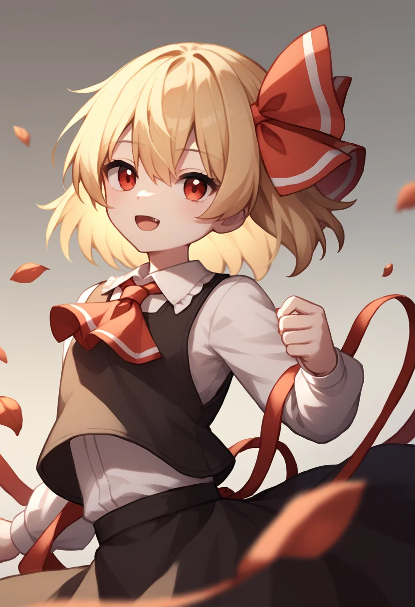 score_9,score_8_up,score_7_up,<lora:Touhou_pony:1>,1girl,rumia,touhou,hair_ribbon,long_sleeves,black_vest,white_shirt,red_ribbon,black_skirt,red_ascot,collared_shirt,