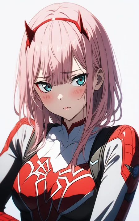 1girl,BREAK source_anime, zero two from darling in the franxx , pink hair,
spiderman suit ,spiderman logo, seductive,gorgeous,stunning,simple background,white background,blush,high resolution textures,cinematic,extremely detailed <lora:Spiderman_Suit:0.7>