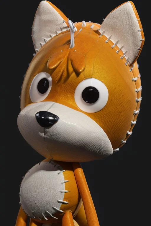 Tall, High quality, nonblurry, female focus, Ultra HD, HDR, 8K, smooth lighting, solo, (fully clothed, masterpiece, photorealistic, good shading, studio quality), (Tails Doll, stuffed doll, metal antenna with red orb, gray zipper on back), (, epic lighting)), best_quality, perfect quality, cinematic lighting, highest quality, intricate details