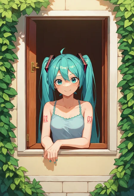 score_9_up score_8_up score_7_up, source_anime, 1girl, smile, from outside window, looking at viewer, hatsune miku,
<lora:from_outside_window_24re_pony_2_d4:1>