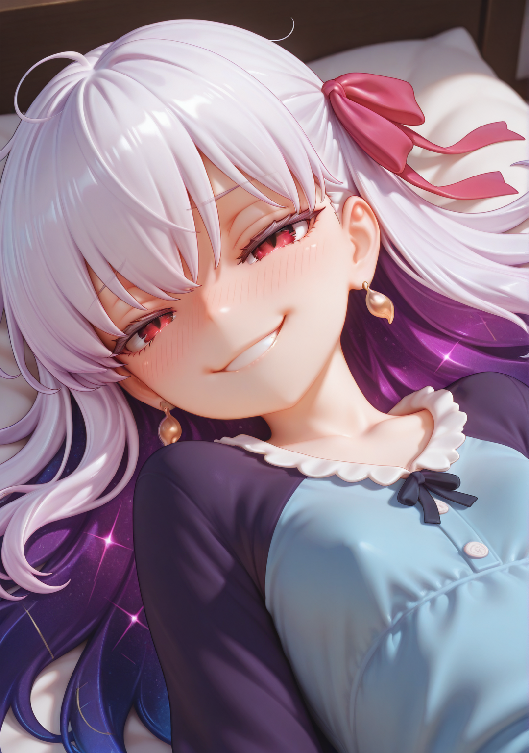 masterpiece,best quality,amazing quality,
1girl,<lora:half3dstyle:1>,half3dstyle,smile,upper body,kama \(fate\),on bed,clothed,