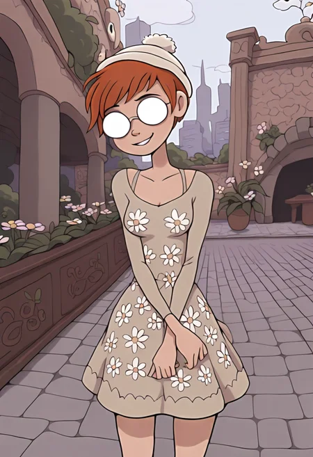 masterpiece, best quality, absurdes, 1girl, solo,
<lora:Rena (Anders Loves Maria) (Illust):0.8>
Rena_Girl, opaque round glasses, opaque glasses, orange hair, pixie cut, smile,
flower patterned dress, hat, medium breasts,
outdoors, city street, detailed background,
<lora:Detailer_NoobAI_Incrs_v1:0.4> detailed,
<lora:princess_rc_il:0.5>