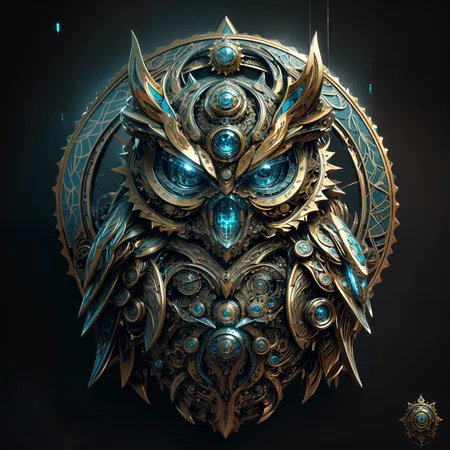 best quality,masterpiece,highres,masterpiece,Highly detailed,ultra-fine painting,sharp focus,badge,blue eyesï¼badge,metal,glass ,gear   image_dir,text"lingko"<lora:nijiarmor_anime_v2:0.7>,<lora:Mecha - Ebony Gold Mecha:1>,<lora:Cool Hong Kong Girl:1>