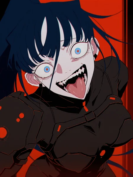 <lora:Ado_Usseewa_Style:1> usseewastyle
1girl,solo,
open mouth, tongue out, crazy eyes,
bodysuit, armor,science fiction,
red glow,
masterpiece,best quality,amazing quality,