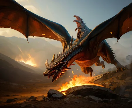 EdobDragon, hell lava dragon, (realistic:1.5), <lora:EdobDragon_v1.0:1>