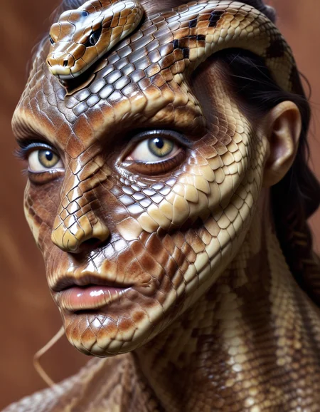 	'[snake human ] hybrid' made of human skin