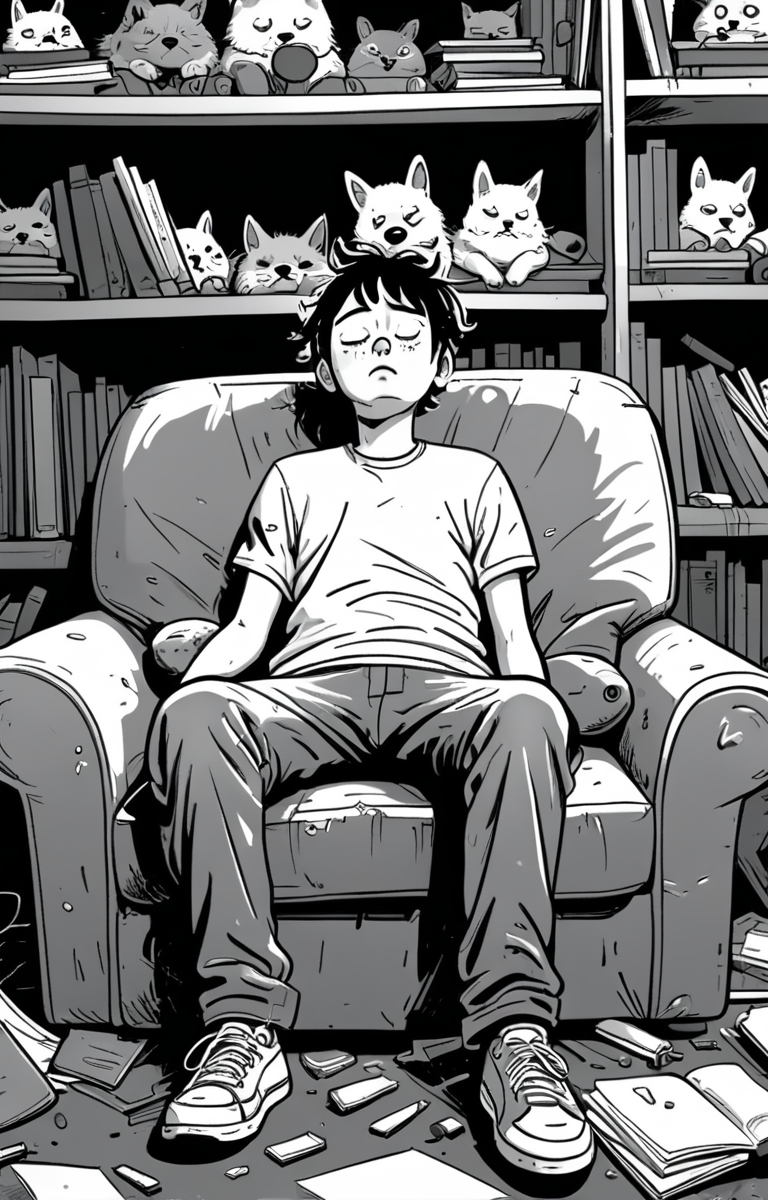 masterpiece,best quality,<lora:tbh373-sdxl:0.6>,illustration,style of exhausted people ,greyscale and white,comic animals