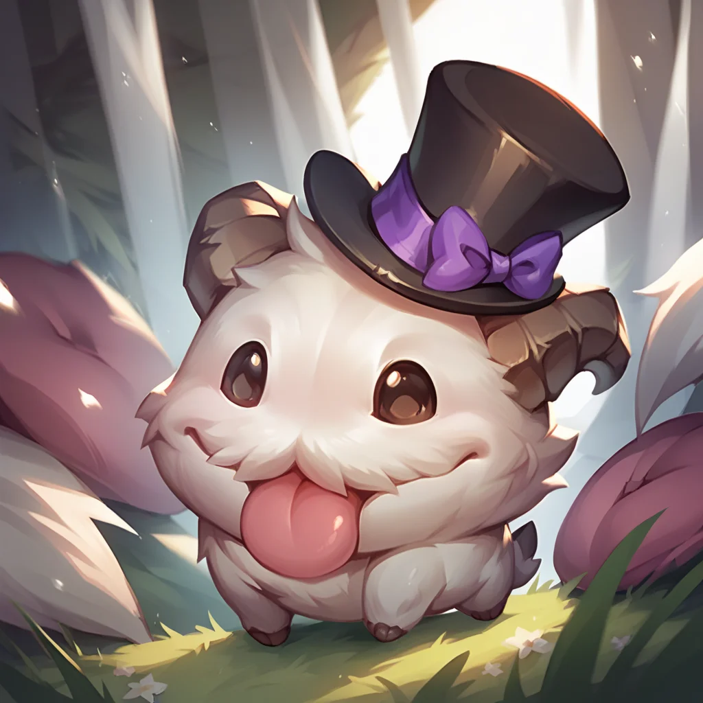 score_9, score_8_up, score_7_up, score_6_up, p0r0, no humans, animal focus, horns, <lora:Poro_v1:0.9>, full body, looking at viewer, animal, chibi, Top hat