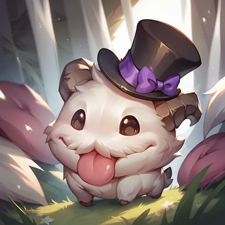 score_9, score_8_up, score_7_up, score_6_up, p0r0, no humans, animal focus, horns, <lora:Poro_v1:0.9>, full body, looking at viewer, animal, chibi, Top hat