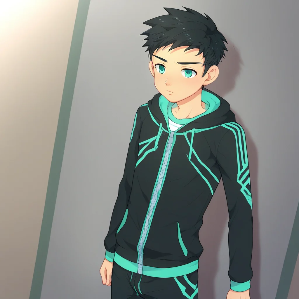 black hair, solo, mint color eyes, male focus, short hair, 1boy