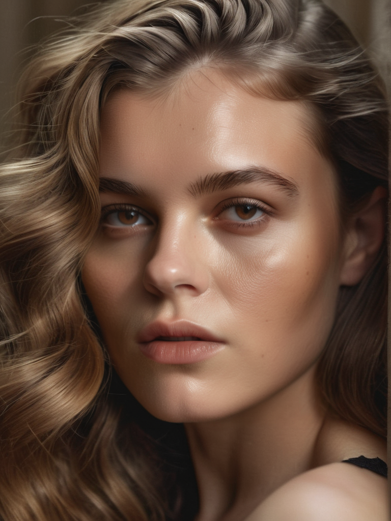 masterpiece, best quality, 1girl, portrait, detail skin, brown hair, realistic, raw, beauty face, looking at viewer