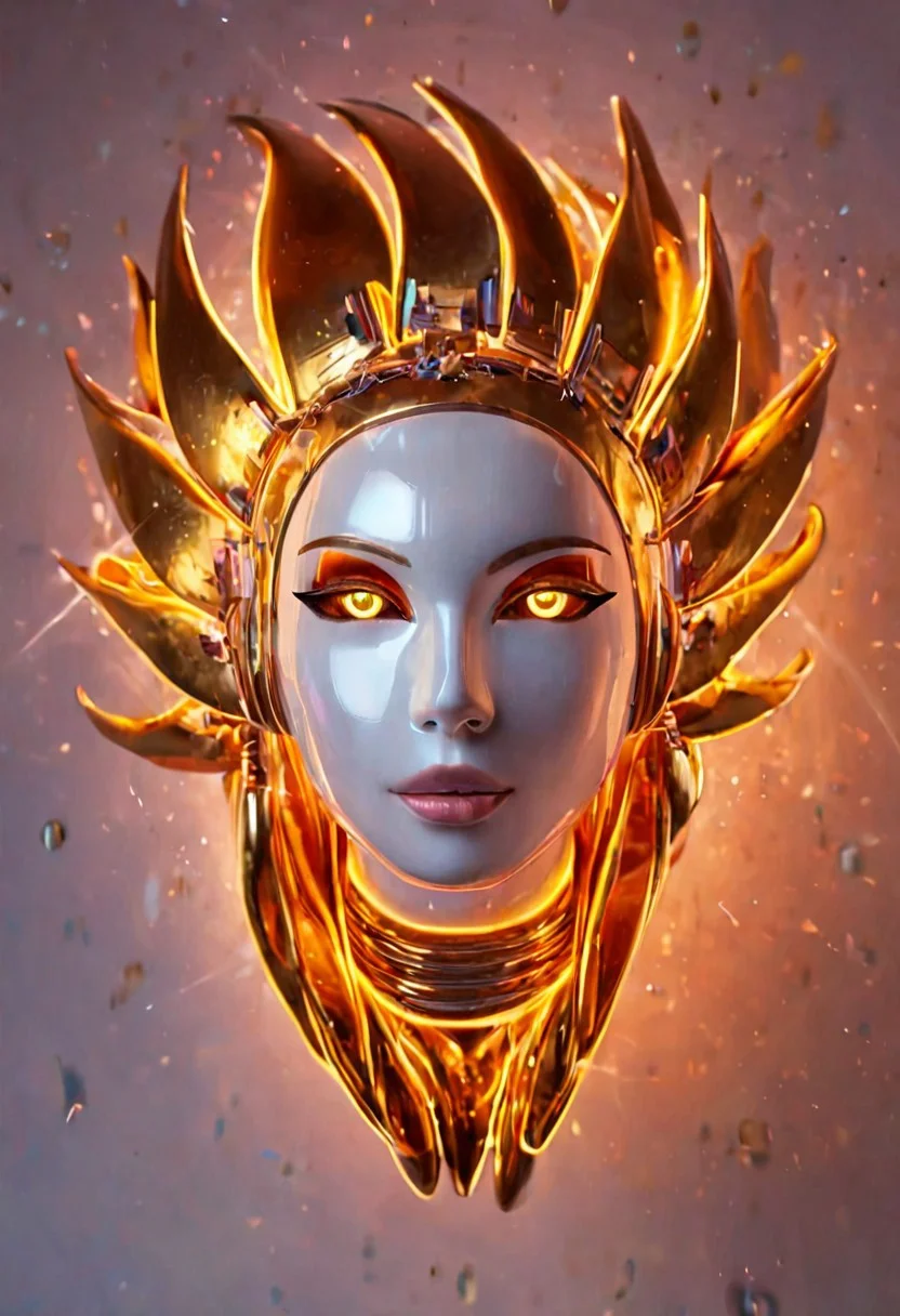 ((pmg)) style, score_9, score_8_up, score_7_up, score_6_up, score_5_up, score_4_up, ((closeup)), an HD photograph of an extremely futuristic stunning android with pale skin and glowing yellow eyes, vivid lighting, rim light, semi realistic, extremely detailed, sharp very subtle film grain, subtle neon blue accents