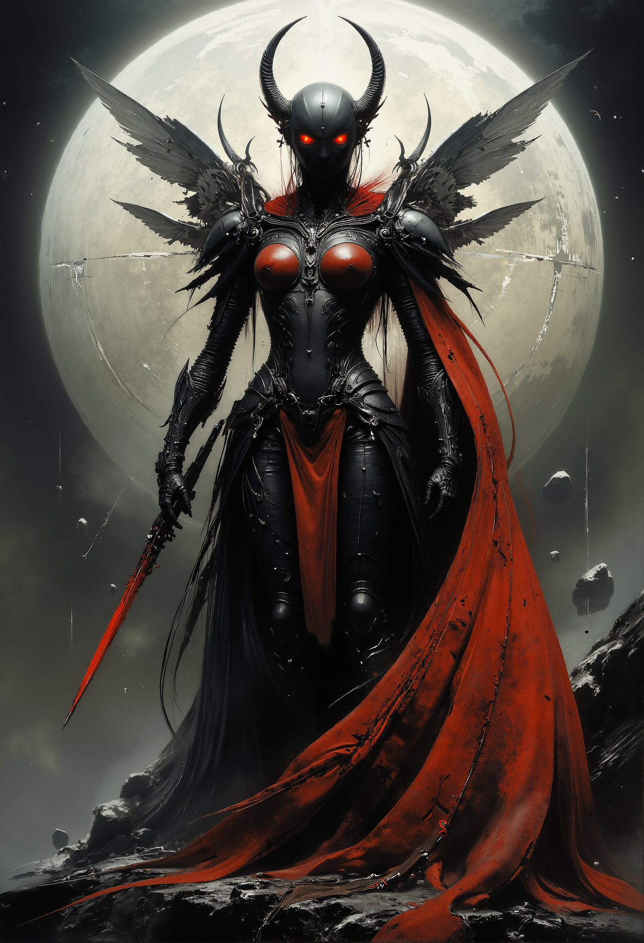 Noble Being, Prideful, The Lone Cyborg, <lora:- Flux1 - vanta_black_V1.0.safetensors:0.75>,  <lora:artisketchyfs-v02.safetensors:0.75>,  <lora:FluxProtectorsOfNature.safetensors:0.75>,  <lora:The_Dark_Side_Of_The_Future.safetensors:0.43>,  <lora:Ethereal Grace - s1 g4.safetensors:0.7>,