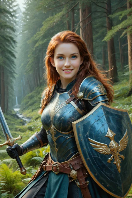 by Becky Cloonan, by Ed Binkley, by Beeple, character, sword and shield <lora:sword_and_shield:0.45>, oil painting <lora:oil_painting_envy_anime:0.60> <lora:more_art:0.35> <lora:RMSDXL_Enhance:0.50> <lora:RMSDXL_Creative:0.50> <lora:RMSDXL_Photo:0.50> <lora:RMSDXL_Darkness_Cinema:0.50> <lora:clothing_slider:1.50> <lora:great_lighting:1.50> <lora:aesthetic:1.50> <lora:looking_at_viewer:1.50> <lora:photorealistic_portrait_v2:0.25> <lora:attractive_v2:0.15> <lora:extremely_detailed_v2:0.25> <lora:add_detail:0.25> <lora:perfect_eyes:0.25> <lora:perfect_hands:0.50> <lora:midjourney:-0.15>